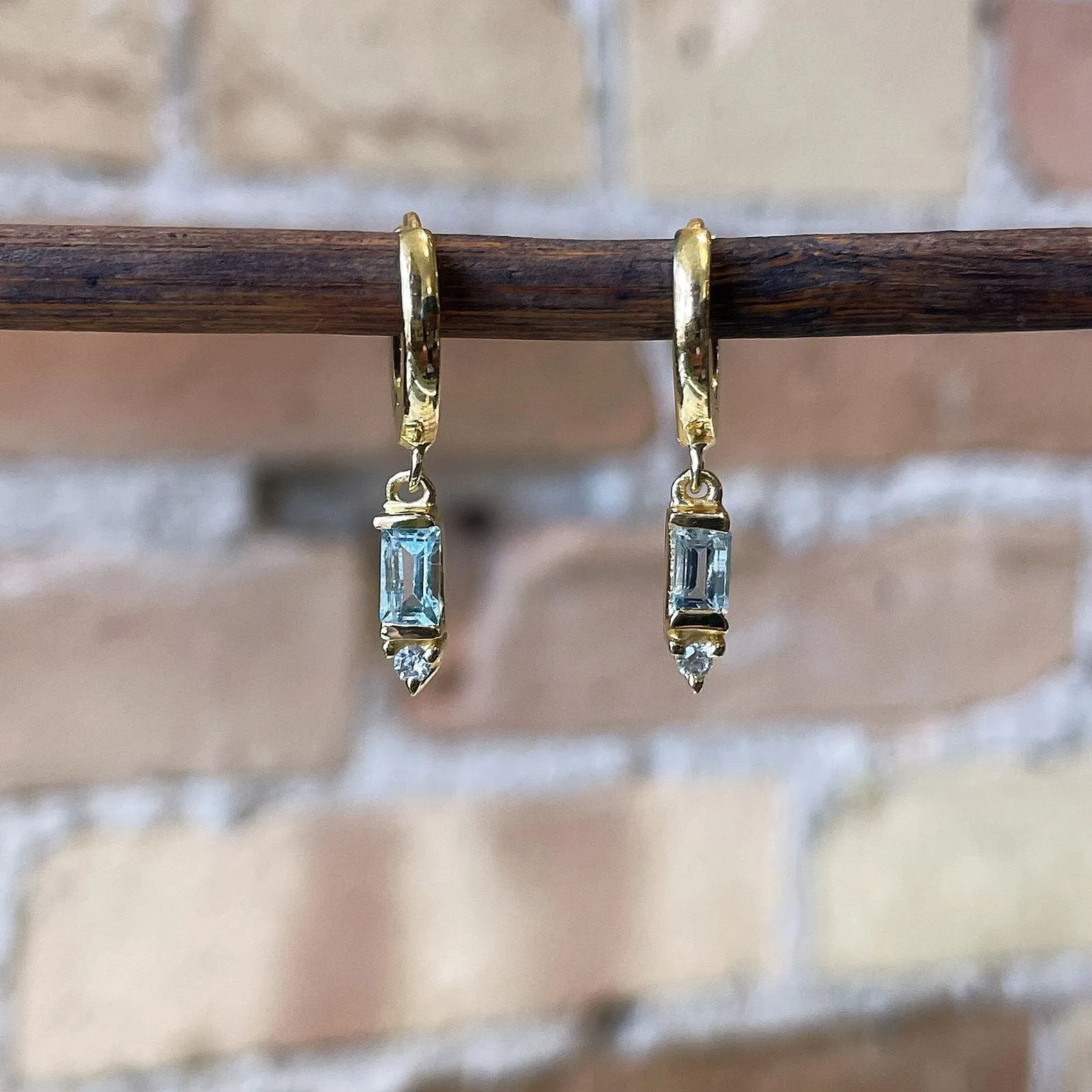 “Deco” Blue Topaz Dangles