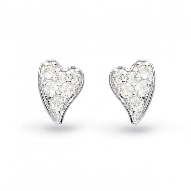 Desire Precious White Topaz Heart Stud Earrings 30505WT