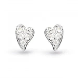 Desire Precious White Topaz Heart Stud Earrings 30505WT