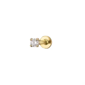 Diamond CZ Flat Back Stud in 14k Gold