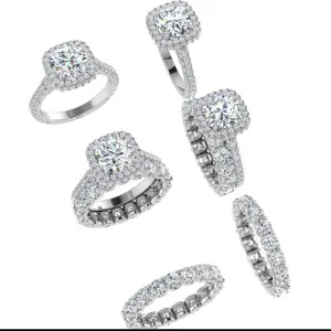 Diamond Engagement and Eternity Ring Set 4.52 ct. t.w.