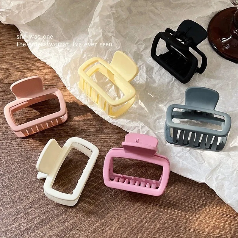 Dopamine Small Square Hairpin Korean  New Medium Square Grab Clip Back Head Shark Clip Hairpin Hair Accessories