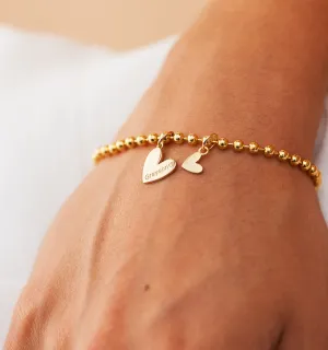 Double Heart Name Bracelet