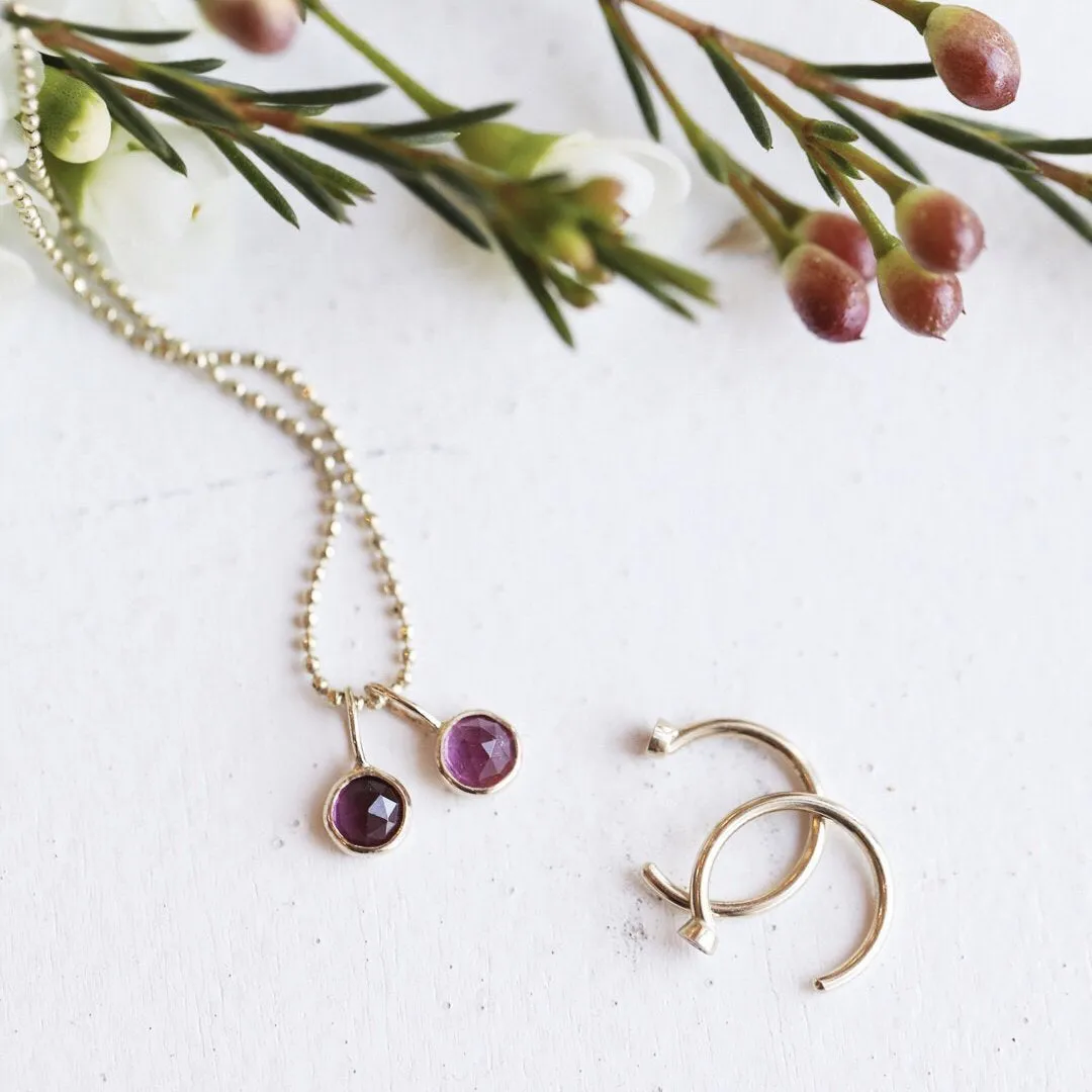 Dual Birthstone Dust Hoops