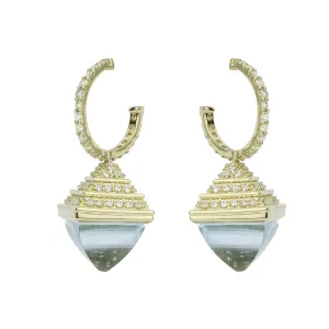 Earrings - Blue Topaz And Diamond (2263E)