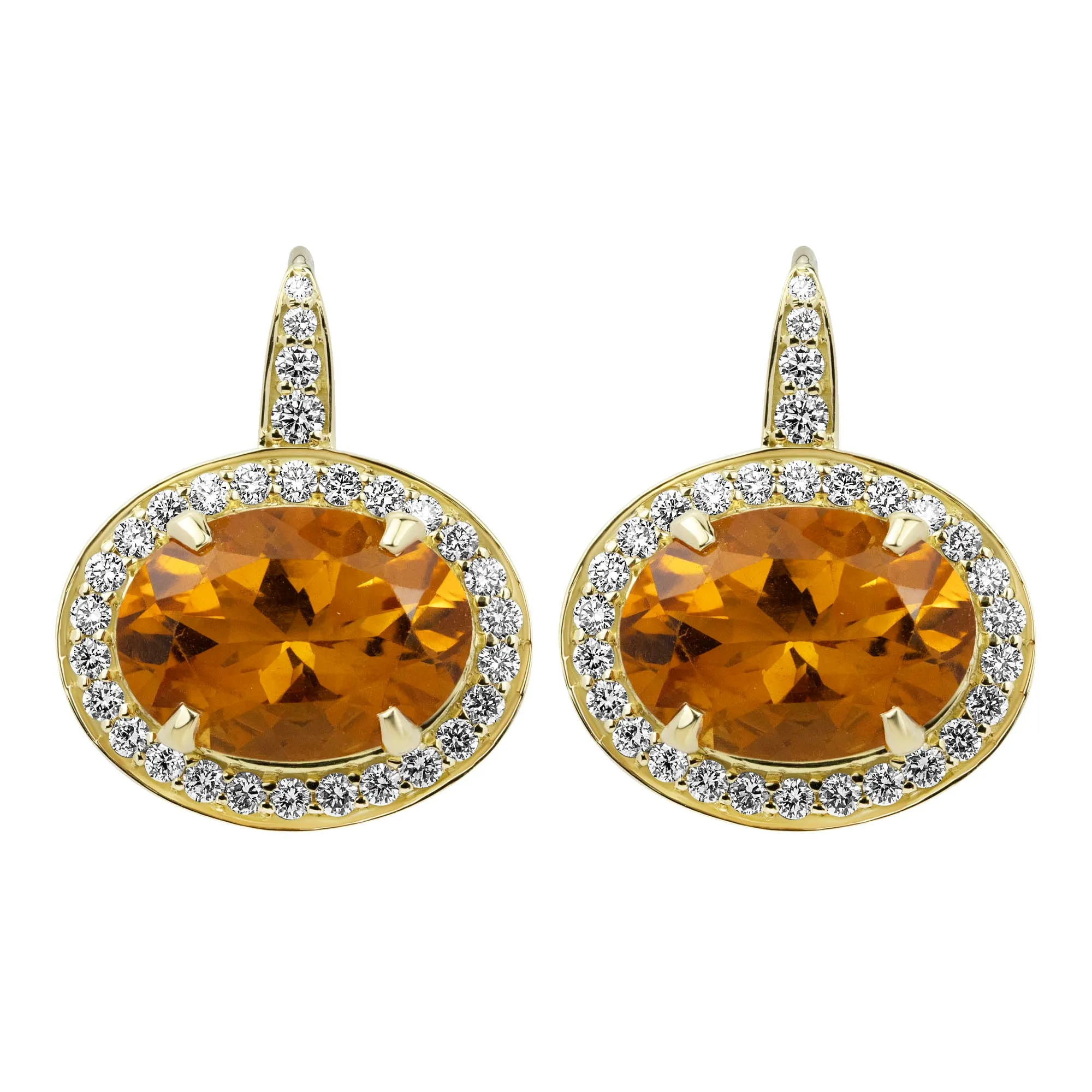 Earrings - Citrine And Diamond (2361D)