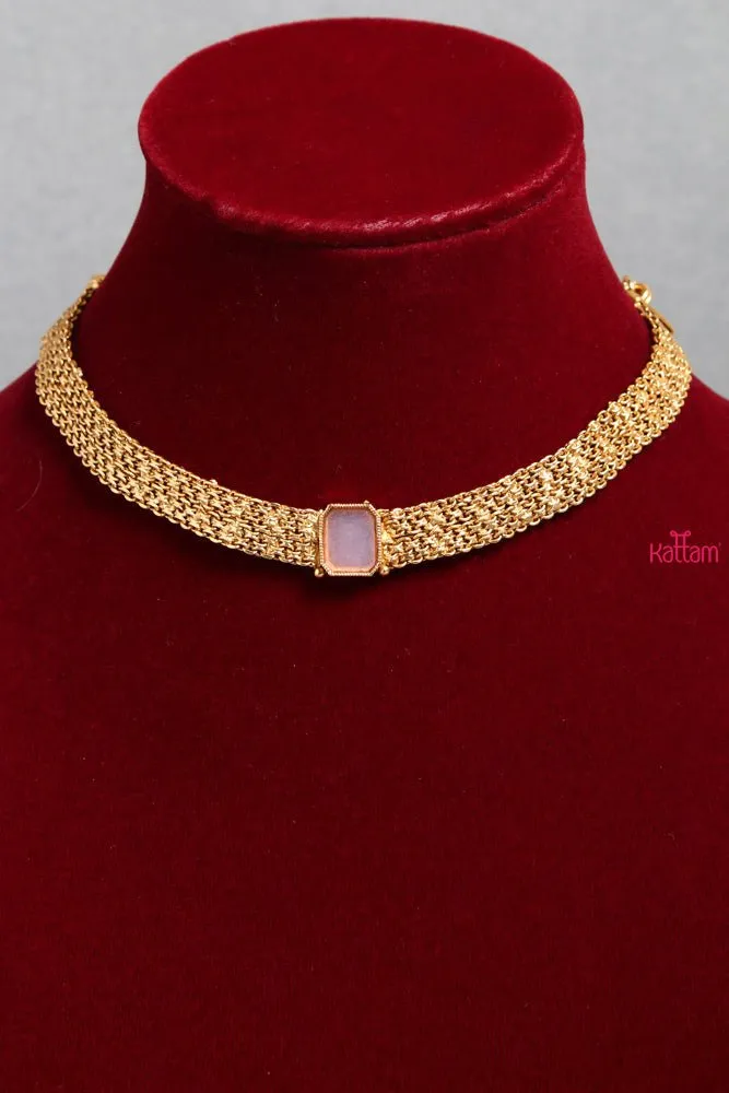 Elegant Pink Stone Choker