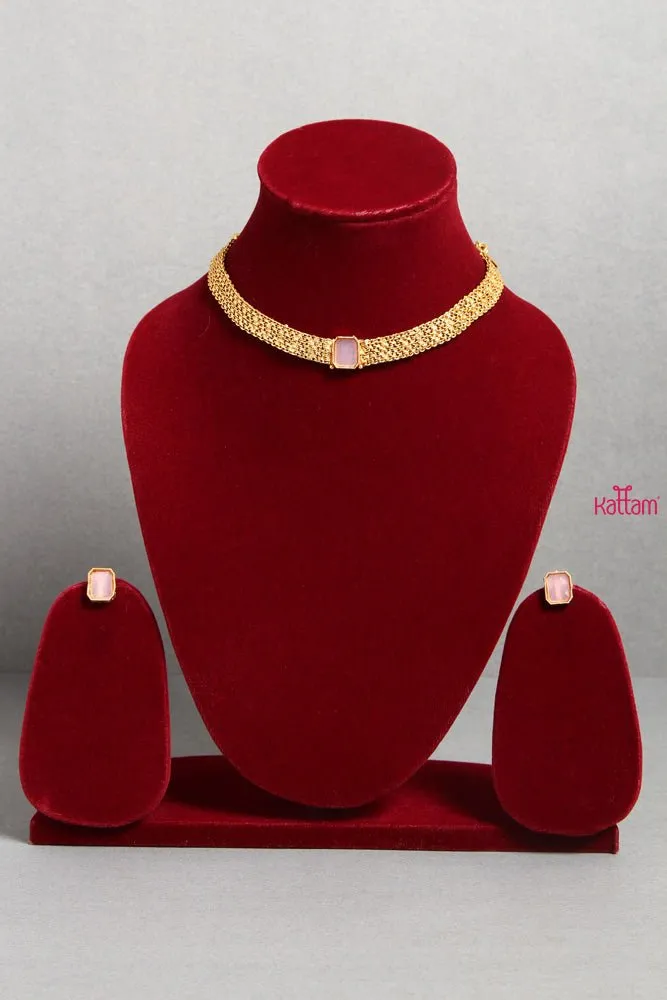 Elegant Pink Stone Choker