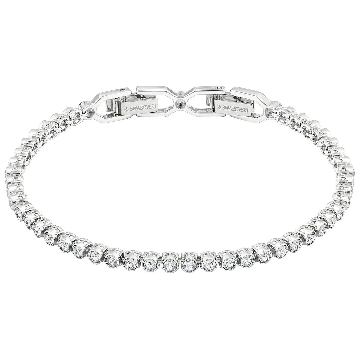 EMILY BRACELET, WHITE, RHODIUM PLATED