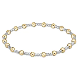 enewton - Classic Sincerity Pattern with 4mm bead bracelet in Silver and Gold