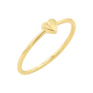 Engravable Letter Heart Stacking Ring