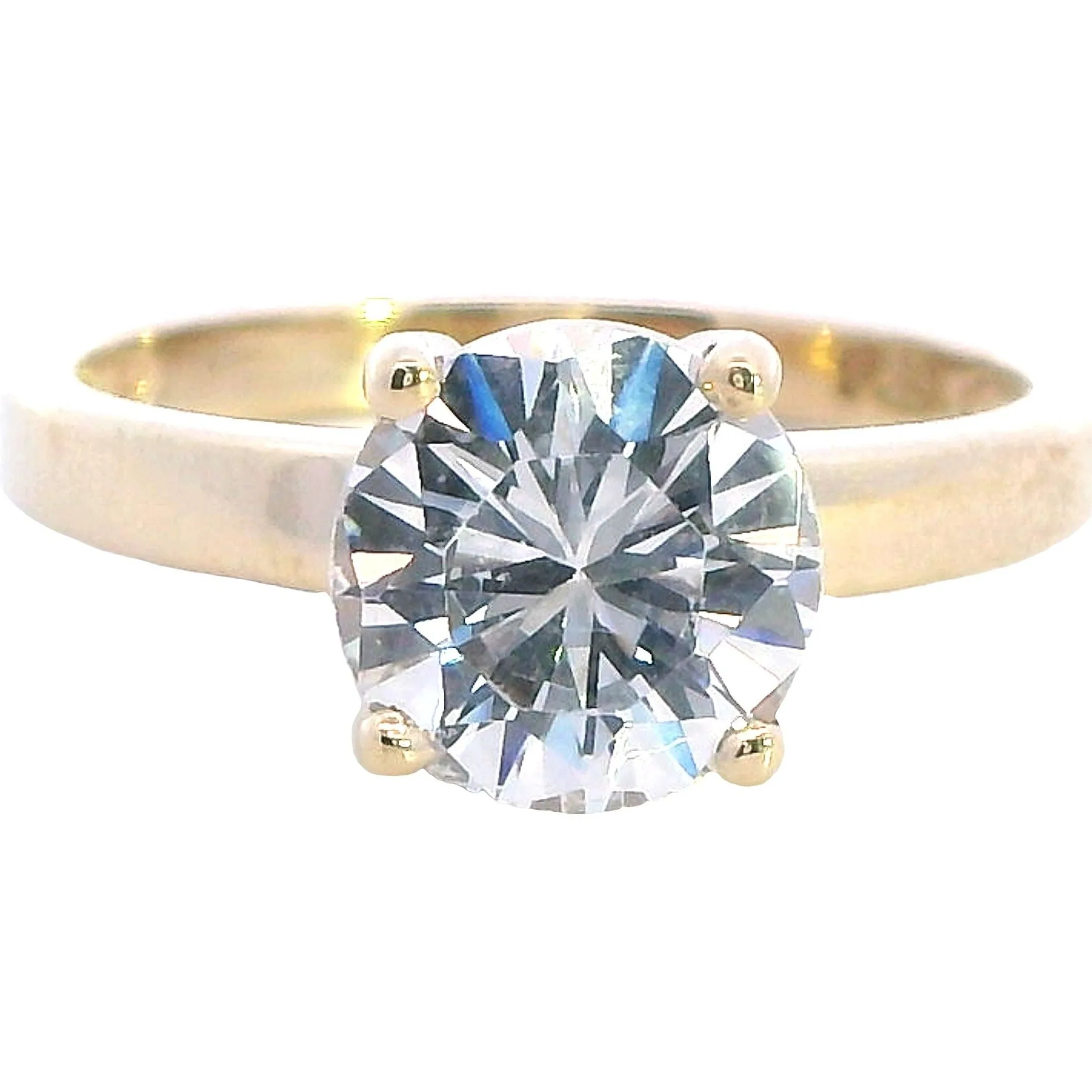 Exquisite 9ct Yellow Gold Cubic Zirconia Engagement Ring