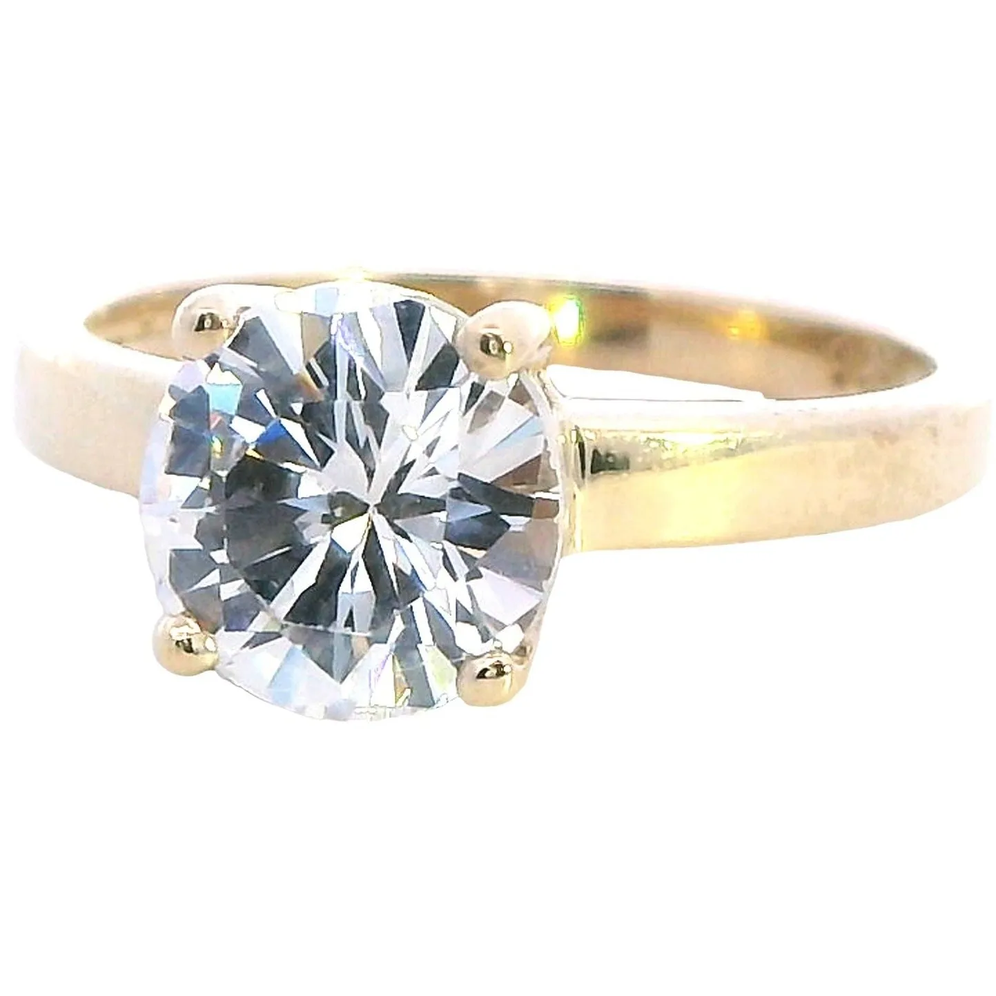 Exquisite 9ct Yellow Gold Cubic Zirconia Engagement Ring