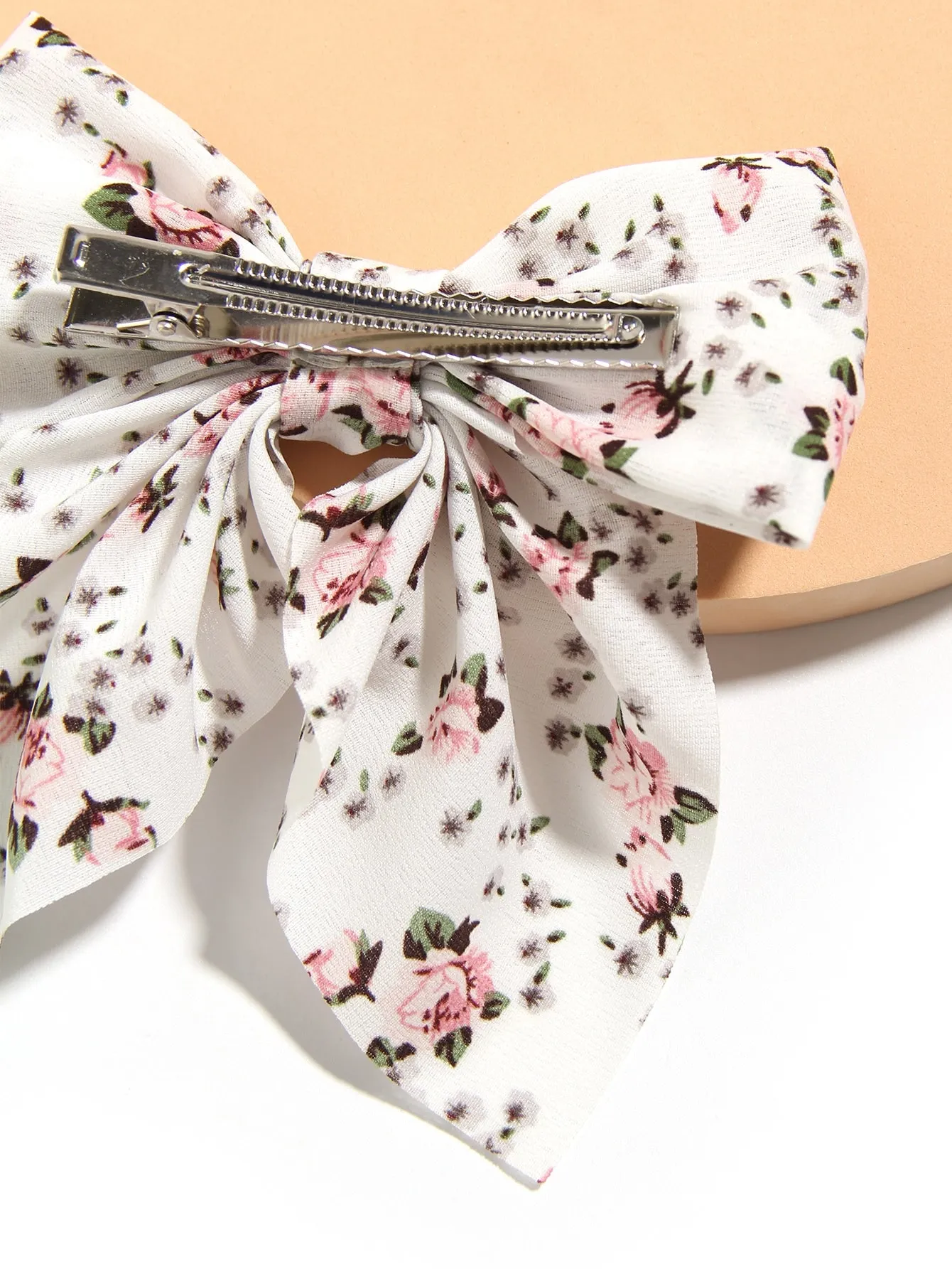 Floral Print Bow Knot Hair Clip for Women Barrette Styling Hair Accessories