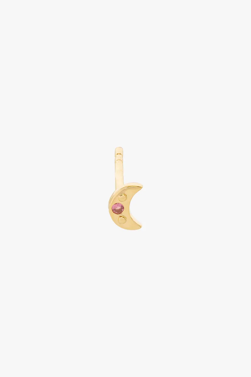 Fuchsia moon stud gold plated