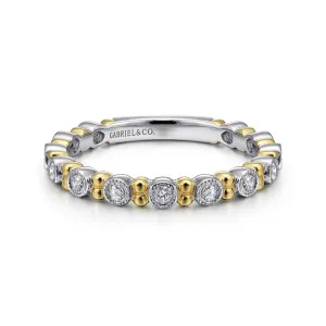 Gabriel & Co. Stackable Diamond Ring with Bead Spacers