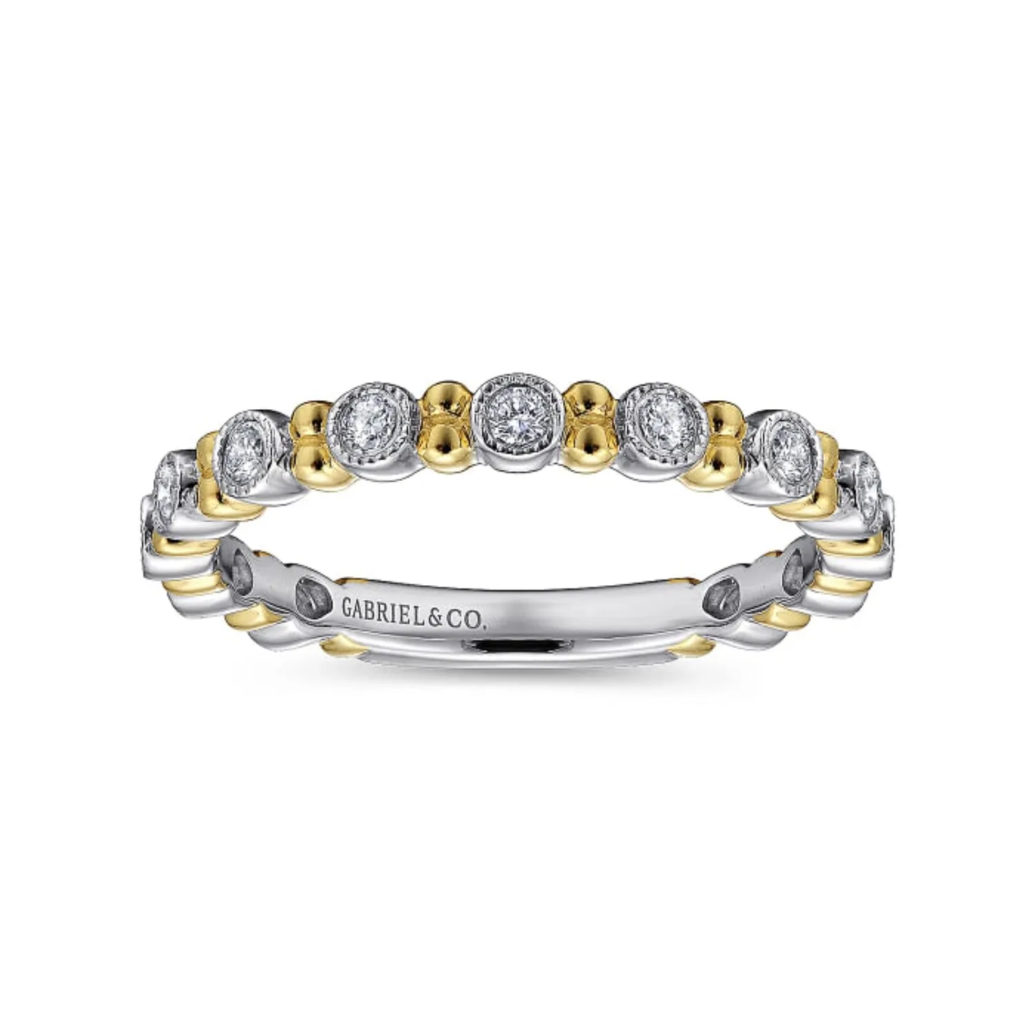 Gabriel & Co. Stackable Diamond Ring with Bead Spacers