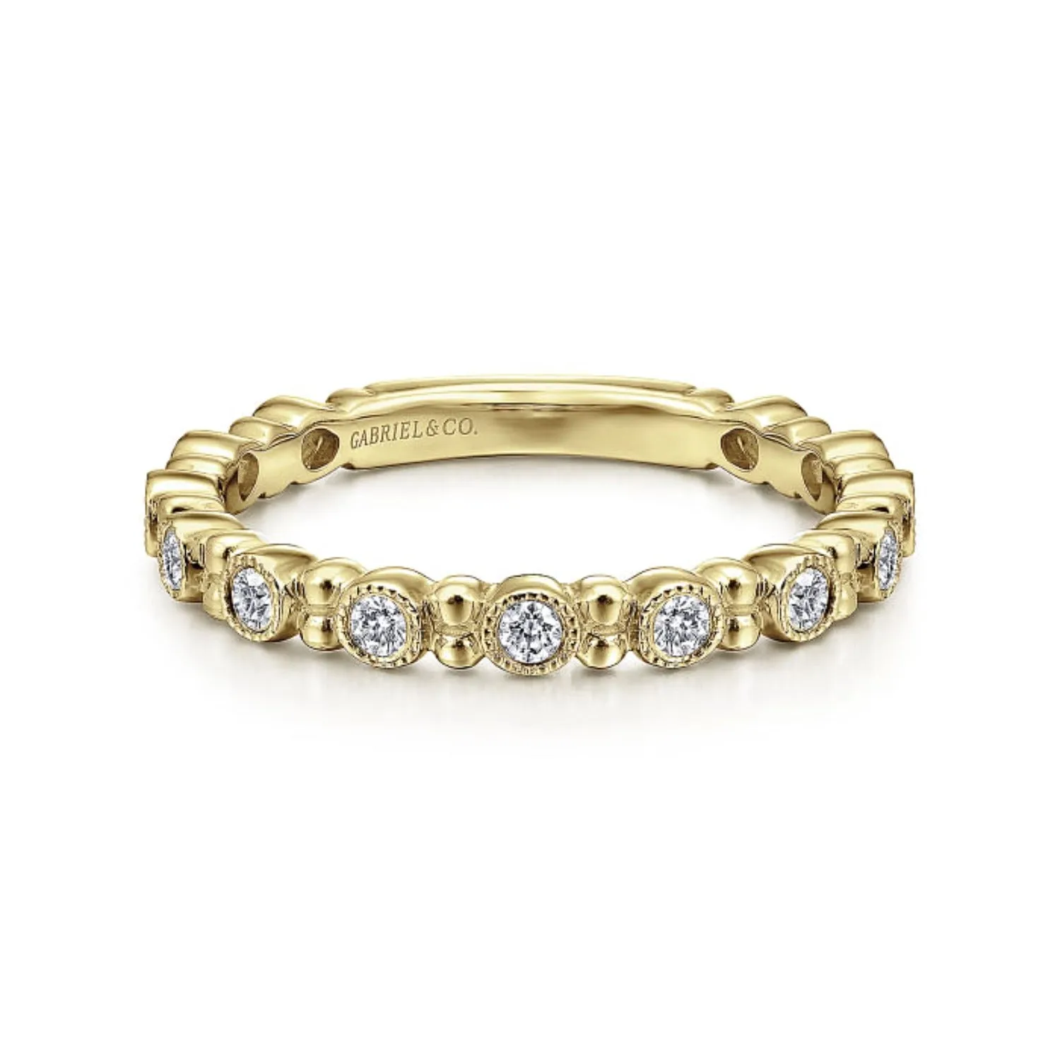 Gabriel & Co. Stackable Diamond Ring with Bead Spacers