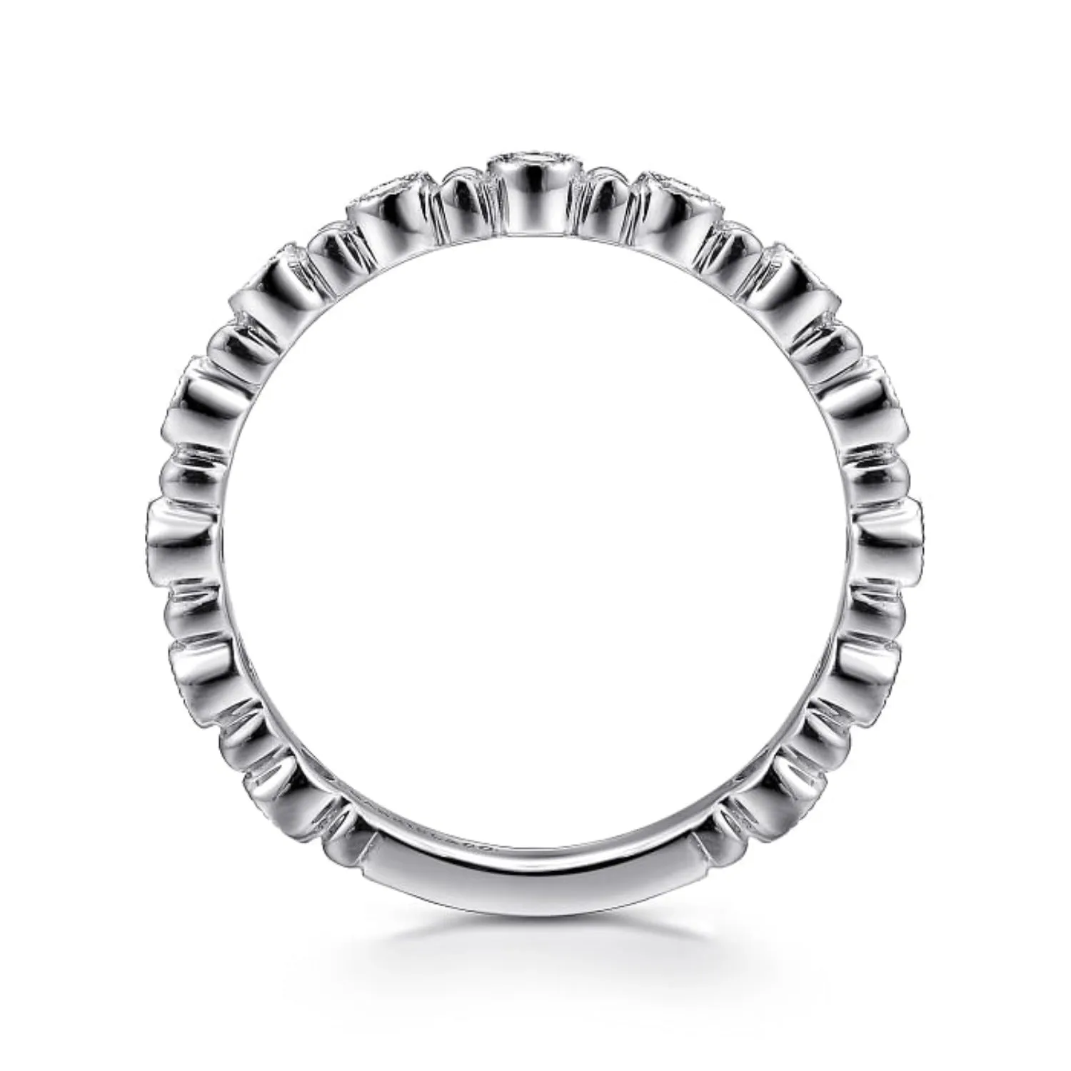 Gabriel & Co. Stackable Diamond Ring with Bead Spacers