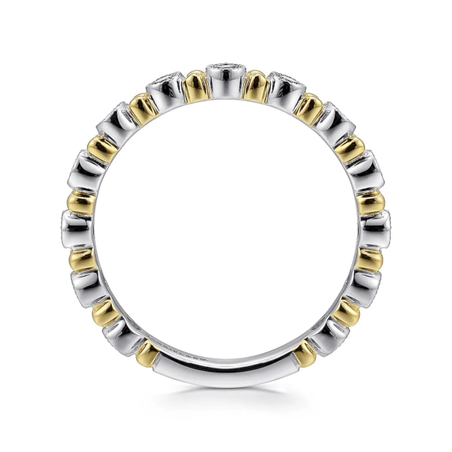 Gabriel & Co. Stackable Diamond Ring with Bead Spacers