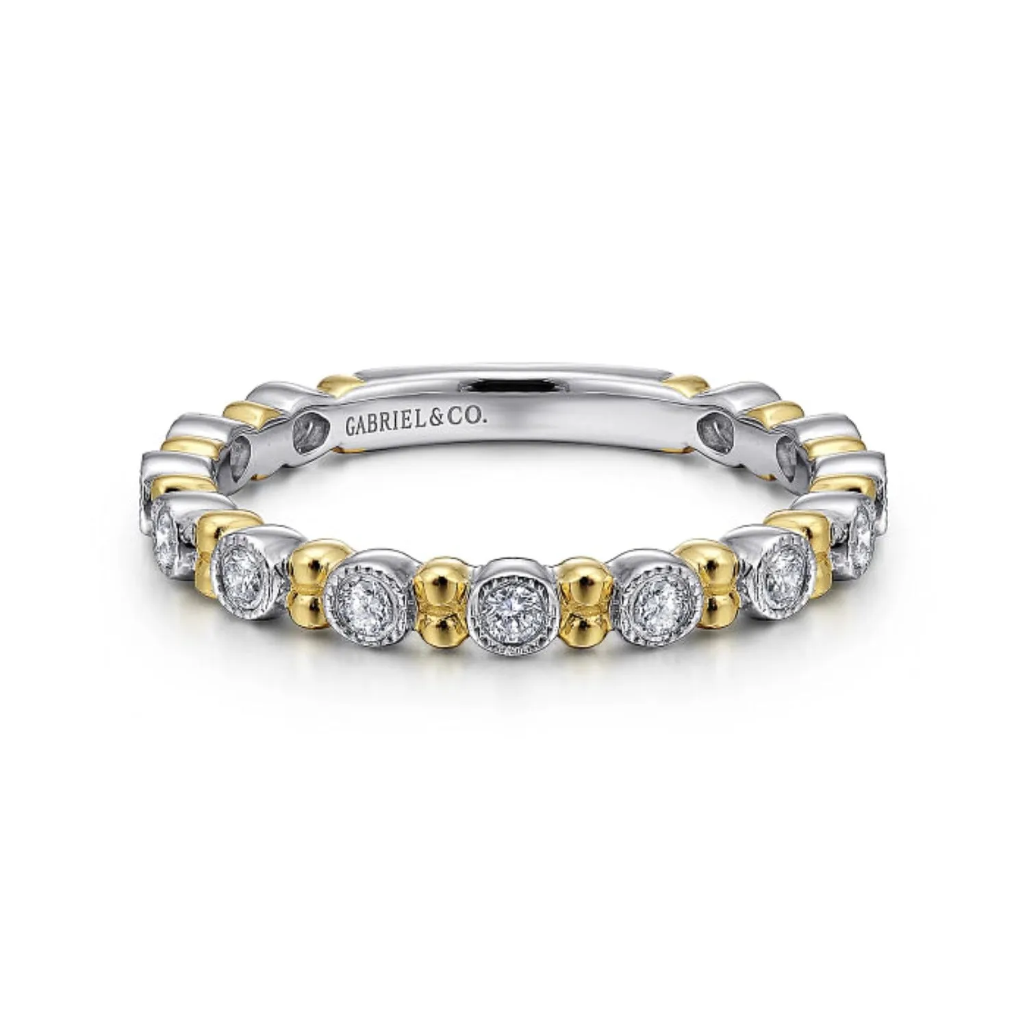 Gabriel & Co. Stackable Diamond Ring with Bead Spacers