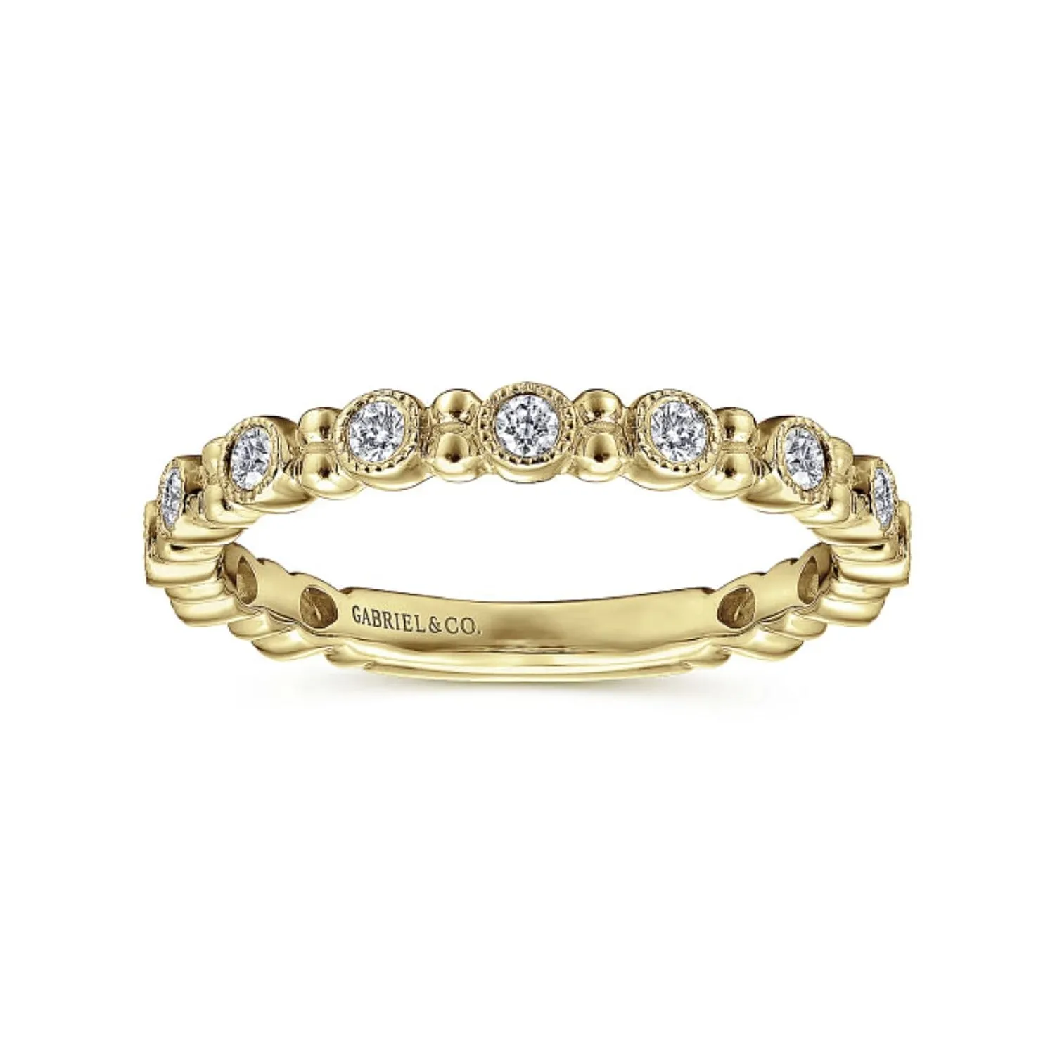 Gabriel & Co. Stackable Diamond Ring with Bead Spacers