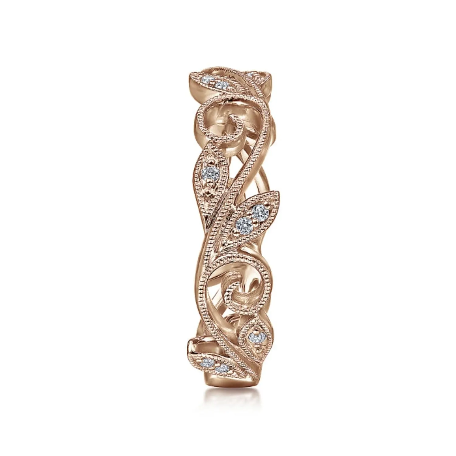 Gabriel & Co. Vintage Style Floral Leaf Stackable Ring