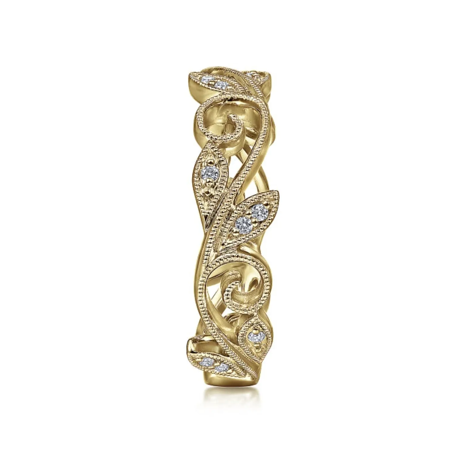 Gabriel & Co. Vintage Style Floral Leaf Stackable Ring