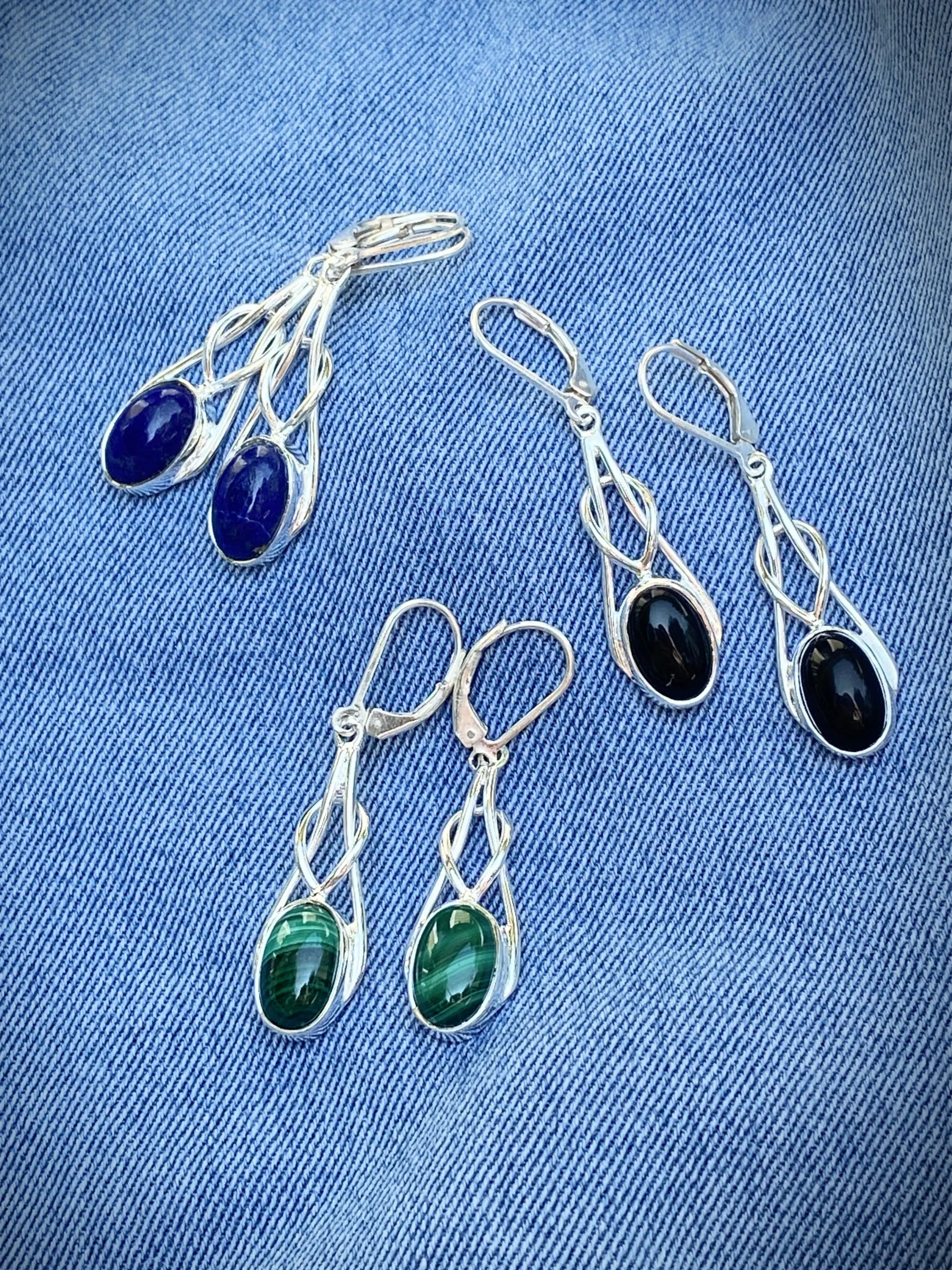 Gemstone Knot Drop Dangles