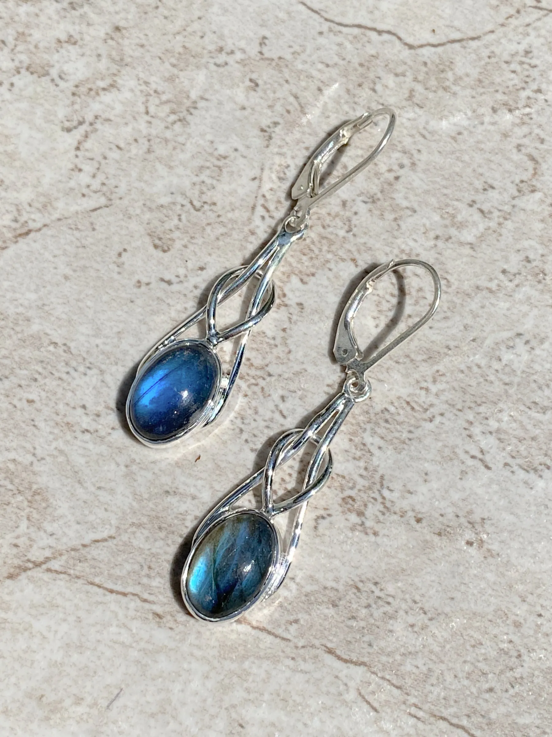 Gemstone Knot Drop Dangles