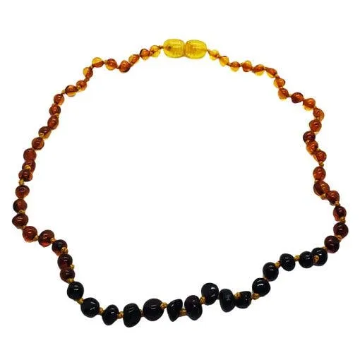 Genuine Multi-Color Amber Necklace for Kids Pop Up Clasp