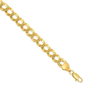 Gold Plated 8MM Double Link Charm Bracelet