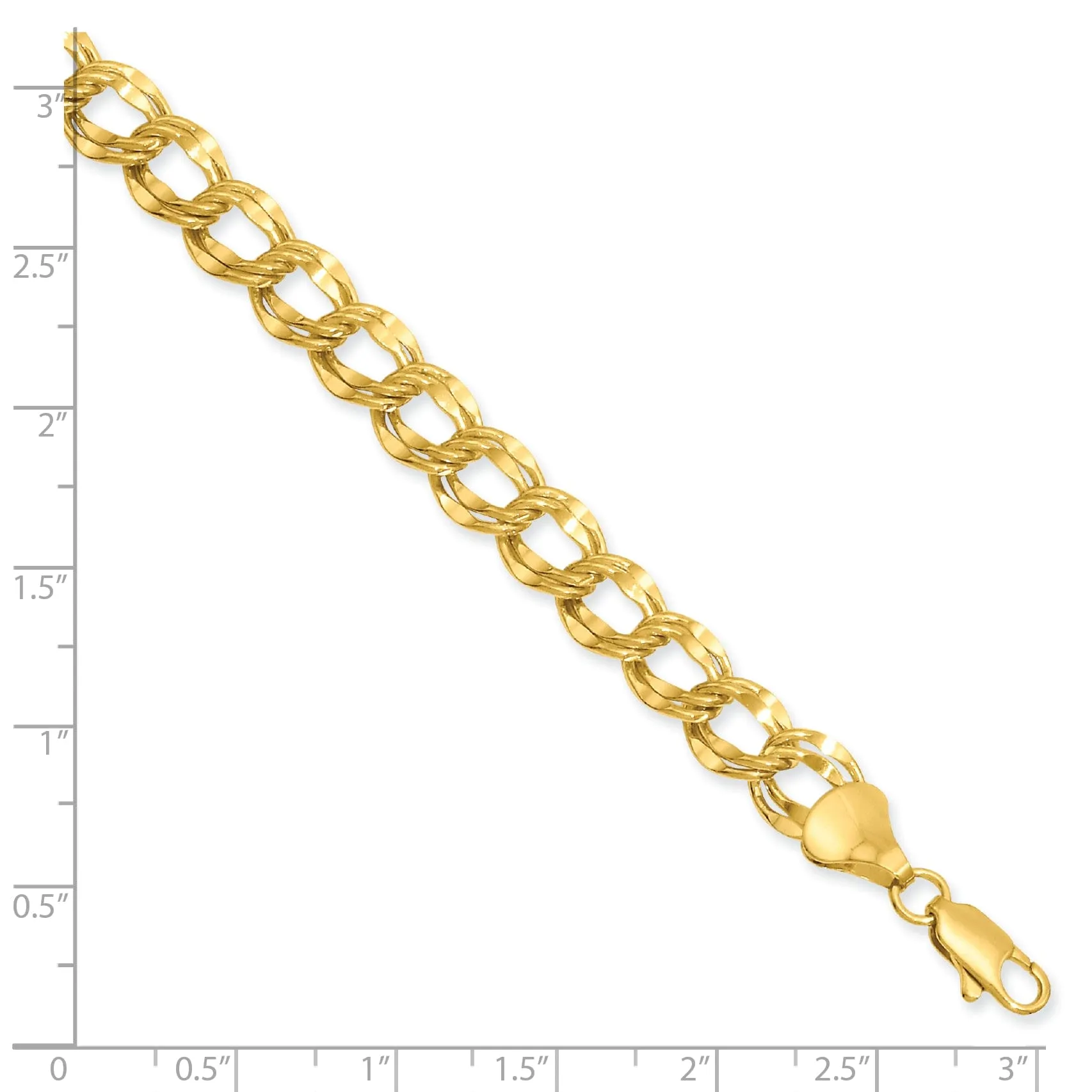 Gold Plated 8MM Double Link Charm Bracelet