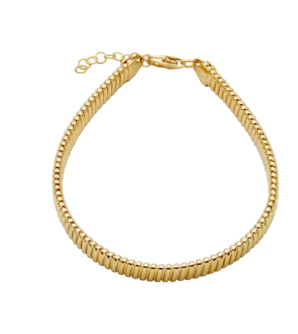 Gold Plated Tubogas 6mm Bracelet (SI5277)