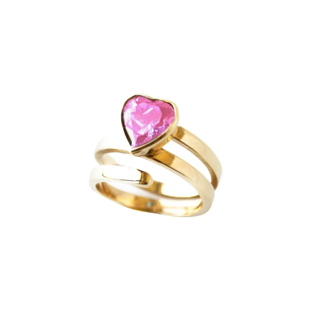 Gold Swirl Heart Ring (More Colors available)