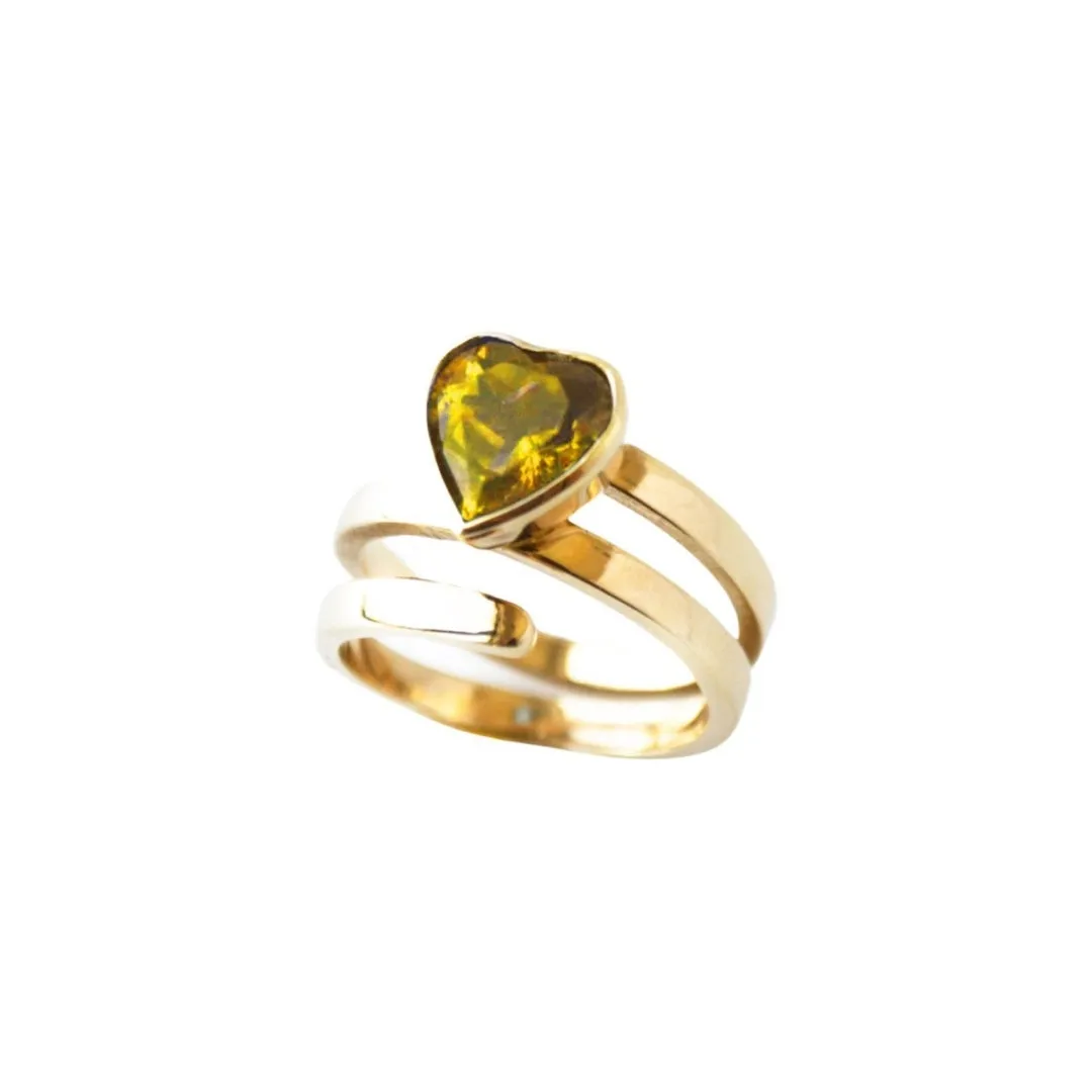 Gold Swirl Heart Ring (More Colors available)