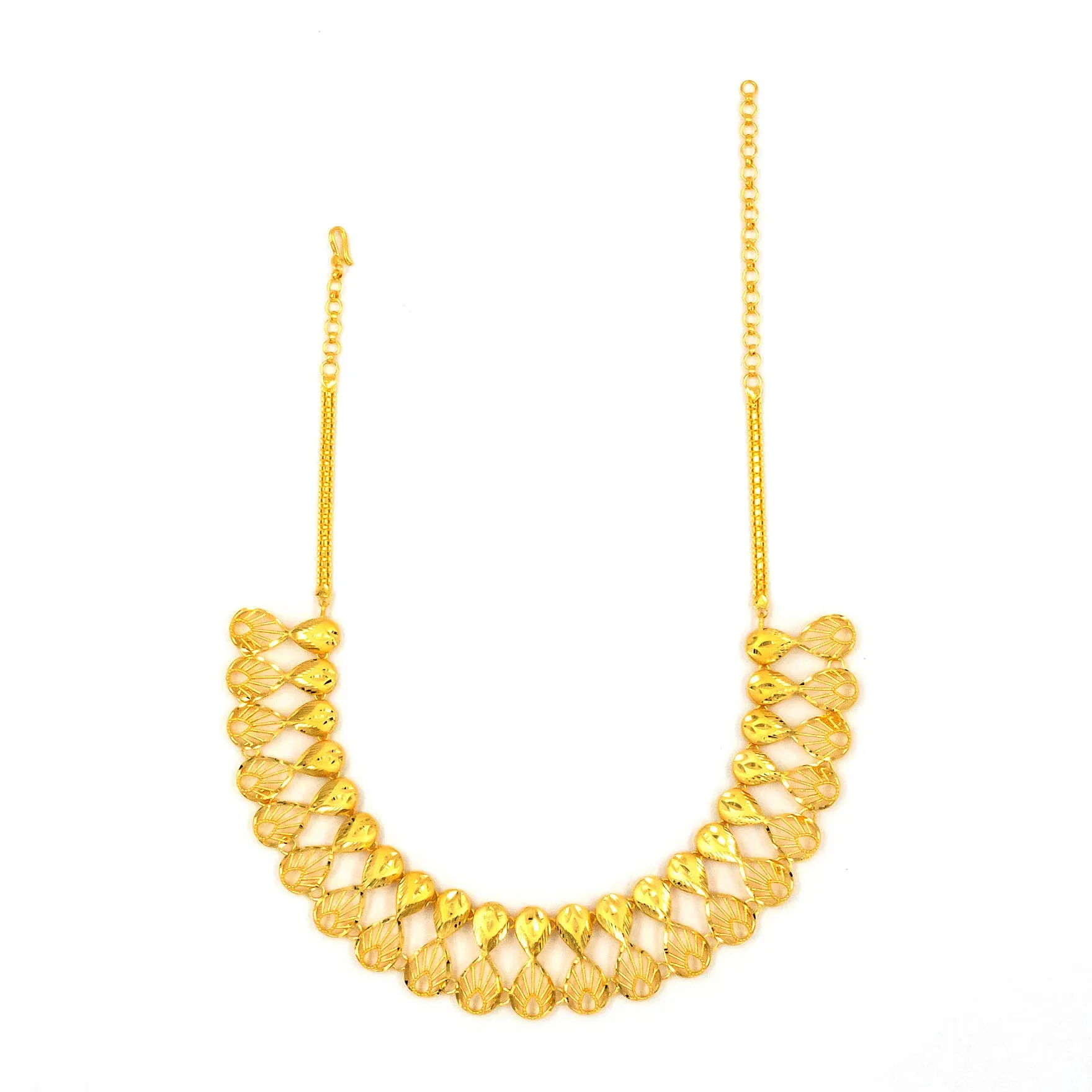 GOLDEN NECKLACE SHORT WITH GOLDEN HANGING STUD PGNS13-086, PGHST317-001