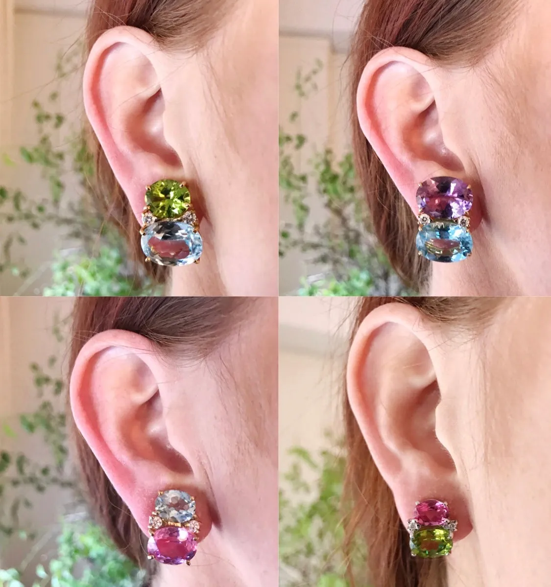 Grande GUM DROP™ earrings With Amethyst and Blue Topaz and Diamonds