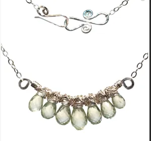 Green Amethyst Necklace NK236 by Calico Juno Designs, Bonnie Riconda