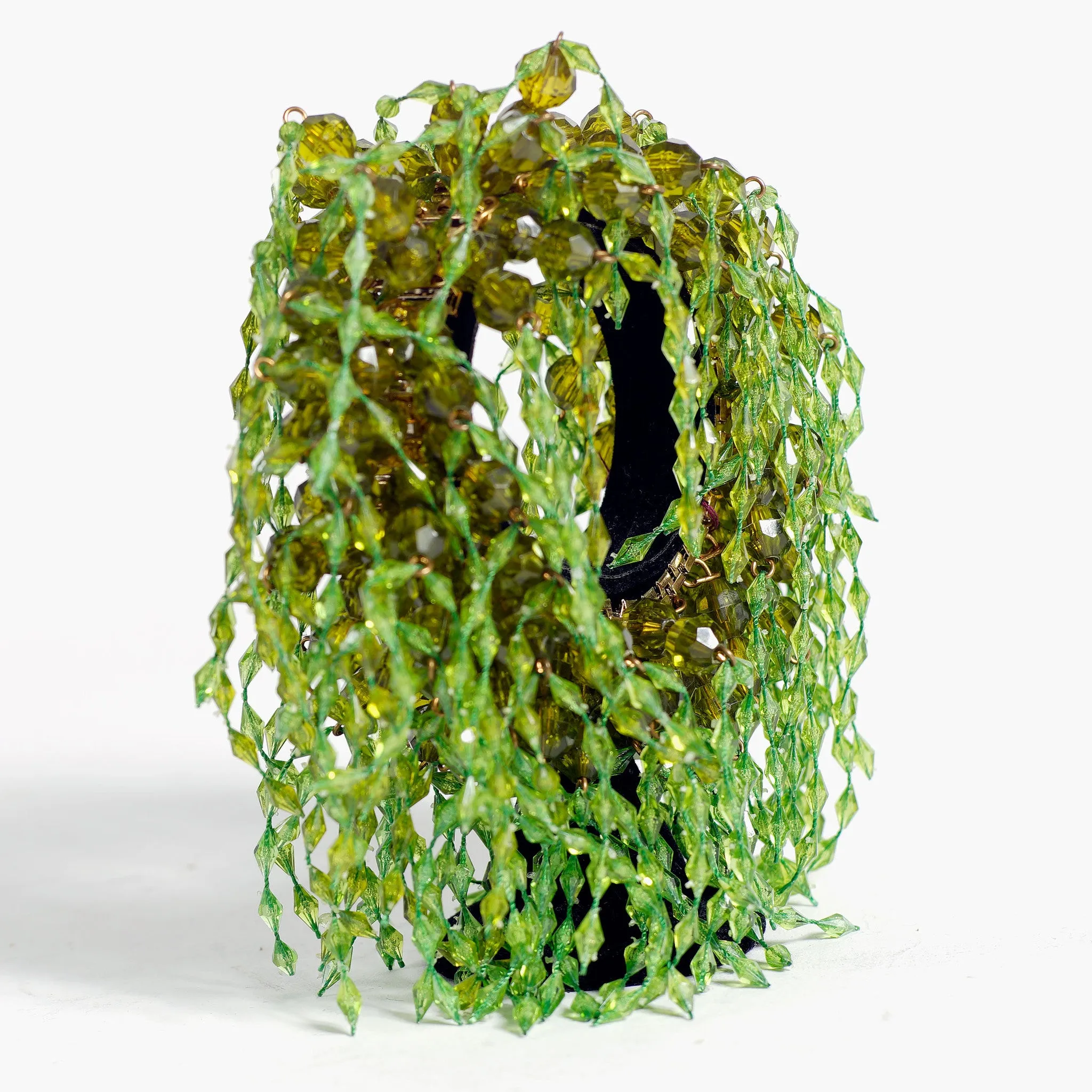 Green Fringe Beaded Bracelet