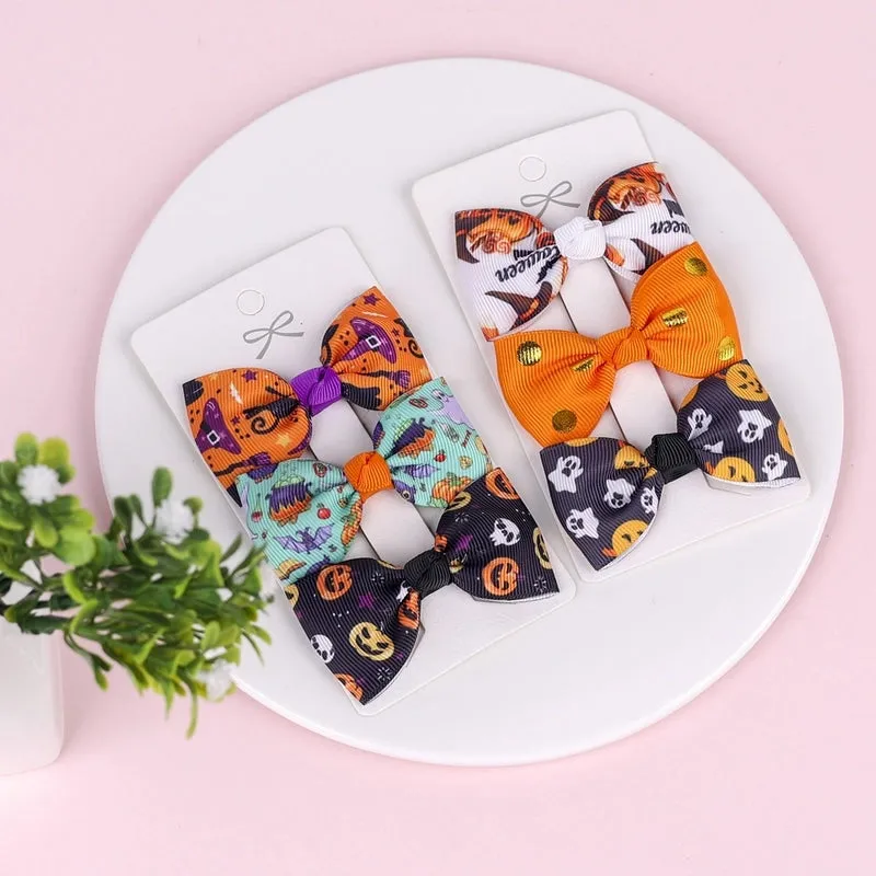 Halloween Children's Bow Hairpin Three-piece Set Wholesale