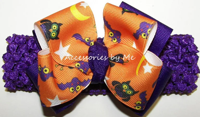 Halloween Spooky Owl "What a Hoot" Bow Headband