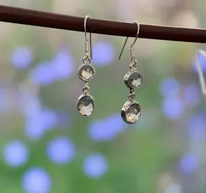 Hand Crafted Sky Blue Topaz Earrings Set In Sterling Silver