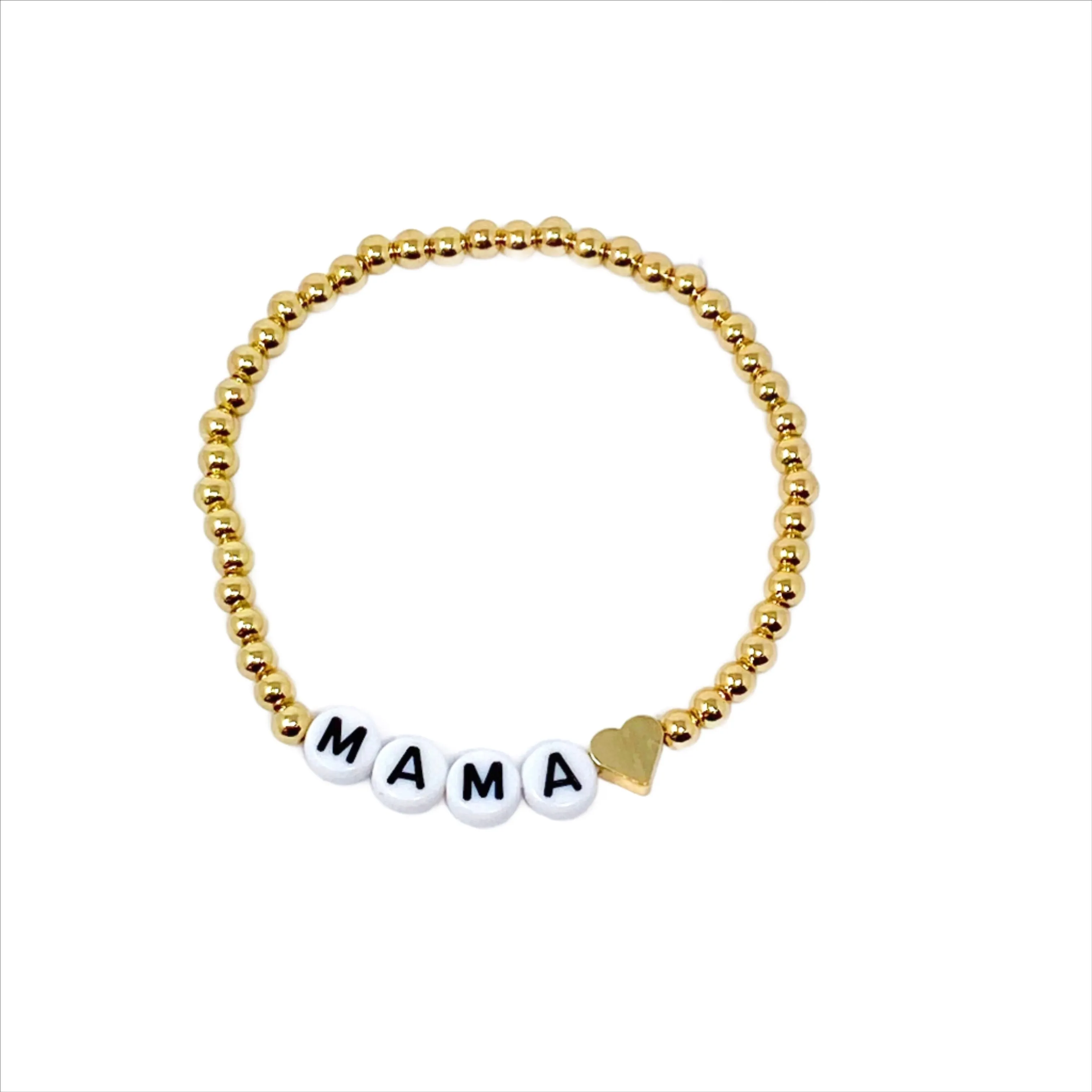 Heart My Mama Stretch Beaded Bracelet