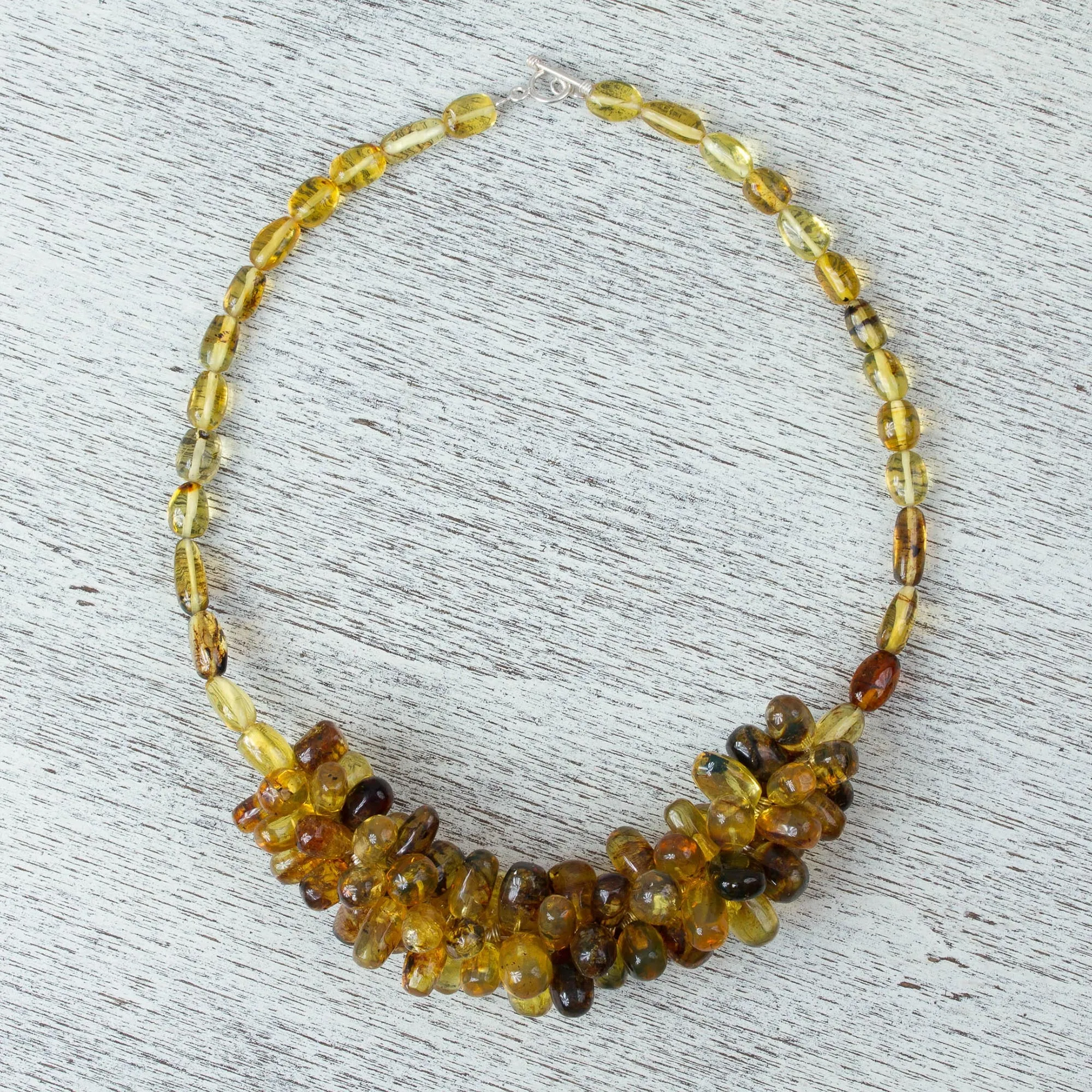 Honey Droplets Amber Beaded Necklace