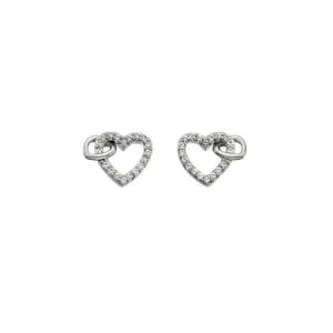 Hot Diamonds Sterling Silver Togetherness Open Heart Earrings DE605