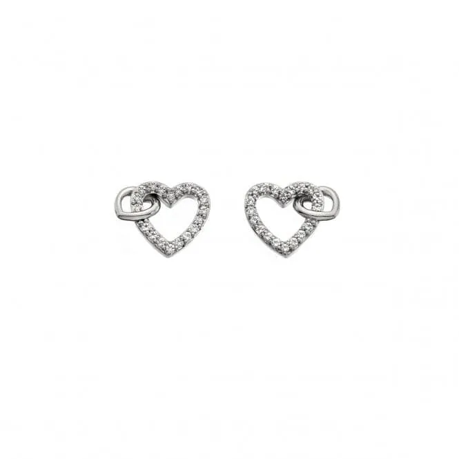 Hot Diamonds Sterling Silver Togetherness Open Heart Earrings DE605