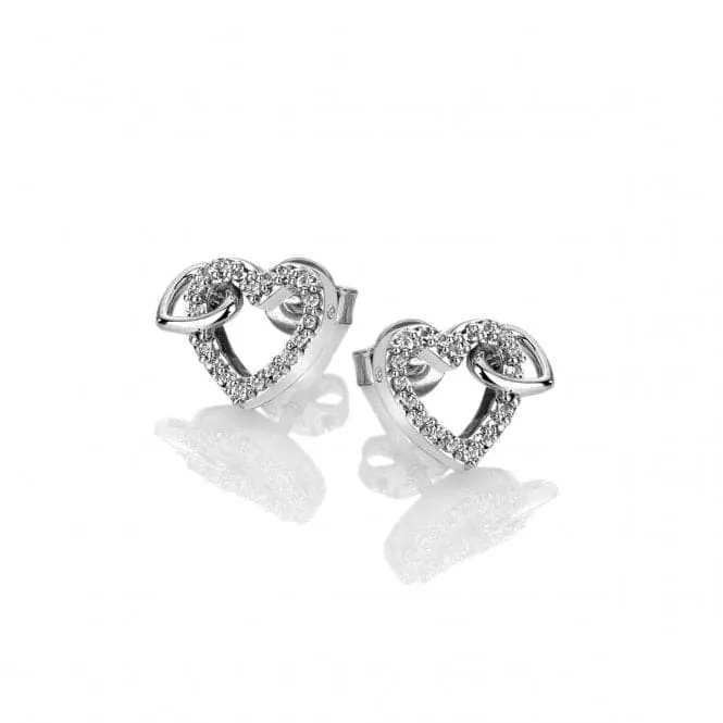 Hot Diamonds Sterling Silver Togetherness Open Heart Earrings DE605