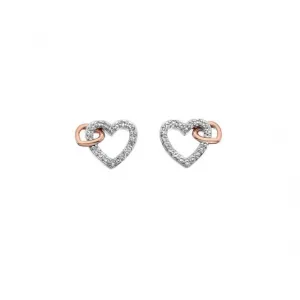 Hot Diamonds Togetherness Open Heart Earrings Rose Gold DE606