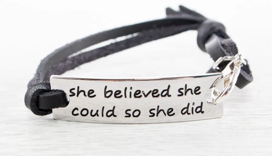 Inspirational Stamped Leather Bracelets